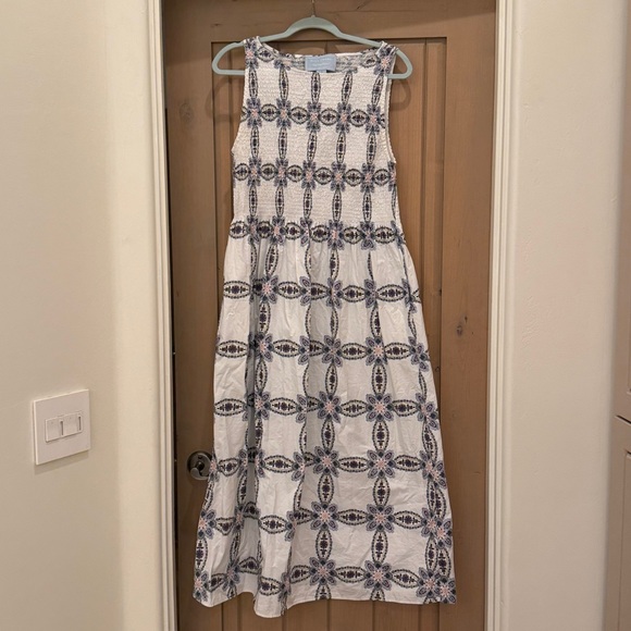 EUC Hill House Cosima Dress Marseille Geo Cotton Sateen - Picture 2 of 4